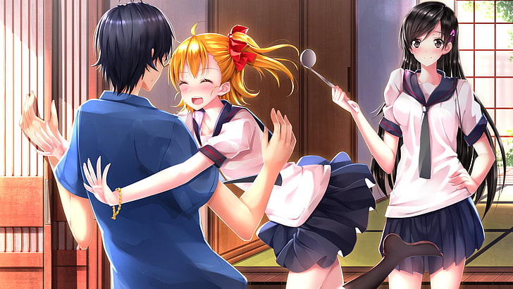 Barakamon, anime, anime girls, school uniform, Handa Seishuu, HD wallpaper