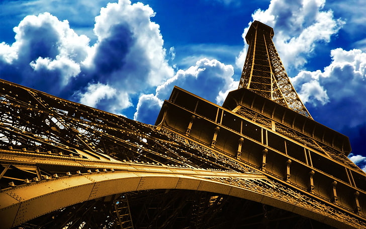 Eiffel Tower, Paris, built structure, architecture, cloud - sky