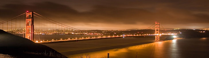 Golden Gate Bridge, New York, cityscape, multiple display, San Francisco, HD wallpaper