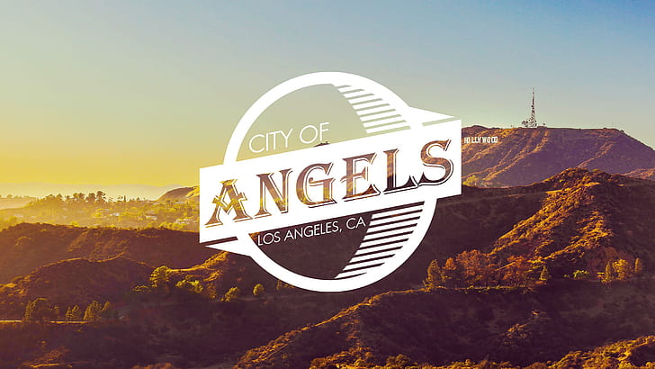 Los Angeles Mountains Hollywood LA HD, city of angels los angeles ca logo, HD wallpaper