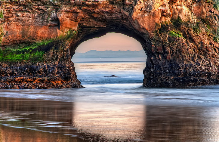 beach, rock, the ocean, dawn, USA, State California, Big Sur