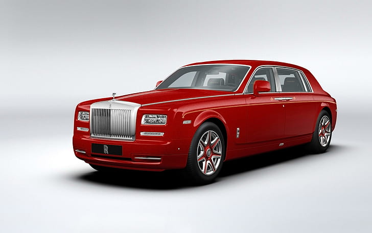 2015 Rolls-Royce Phantoms for Louis XIII Hotel, red car, HD wallpaper
