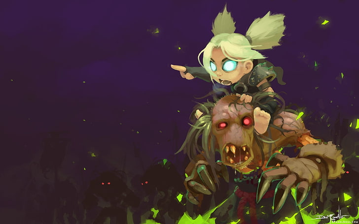 yellow-haired girl and zombie anime wallpaper, World of Warcraft