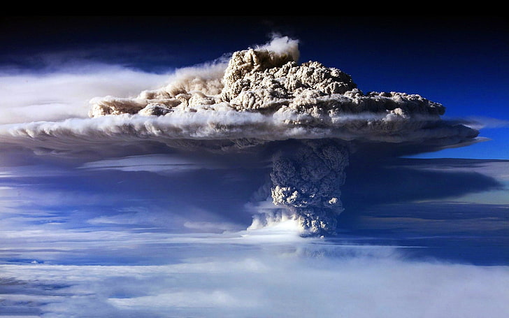 white clouds, nature, sky, explosion, dust, bombs, cloud - sky