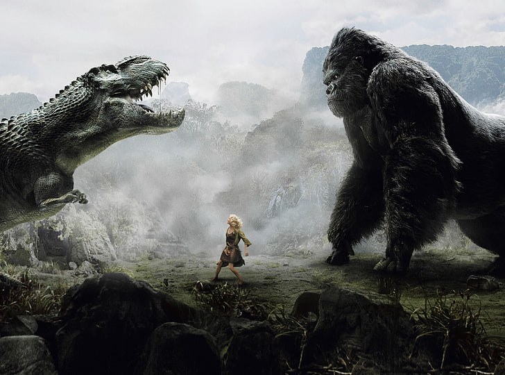King Kong Vs Godzilla, King Kong and Jane illustration, Movies, HD wallpaper