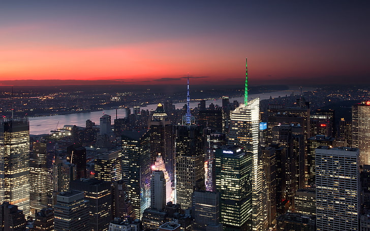 Manhattan, New York City, USA, skyscraper, Hudson River, cityscape, HD wallpaper