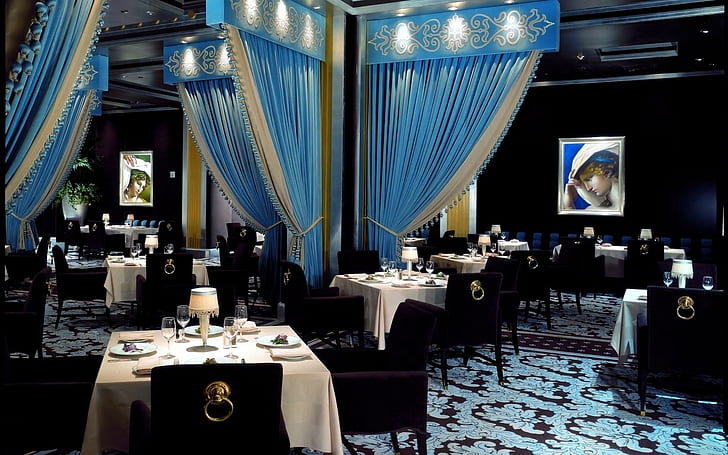 Elegant Restaurant Dining Room, interiors, architecture, restaurants, HD wallpaper
