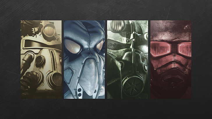 four assorted-color robot painting, Fallout, Fallout 2, Fallout 3