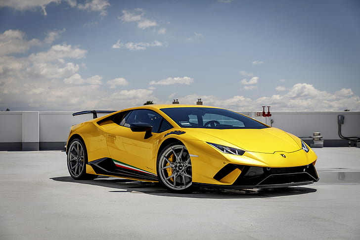 Lamborghini, Yellow, Performante, Huracan, Sight, HD wallpaper