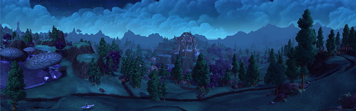 castle surround by trees digital wallpaper, World of Warcraft