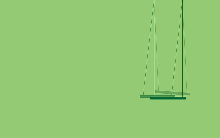 green swing illustration, minimalism, simple background, swings