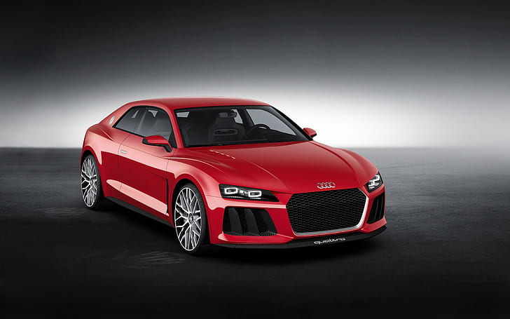 2014 Audi Sport quattro Laserlight Concept, red audi coupe, cars, HD wallpaper