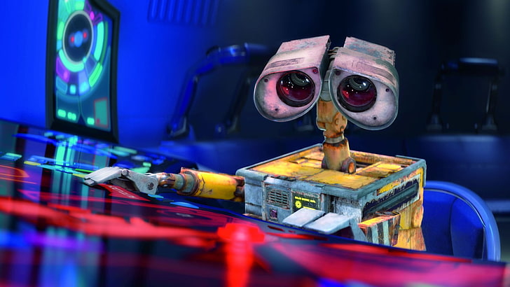 yellow and gray robot, WALL-E, Disney, Pixar Animation Studios, HD wallpaper
