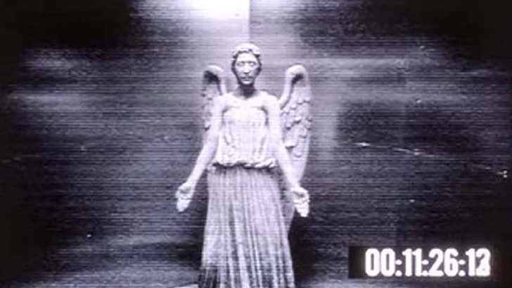girl's white and gray dress, Doctor Who, Weeping Angels, adult
