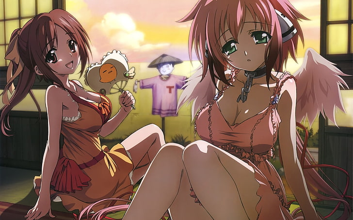 pink-haired female anime character, anime girls, Sora no Otoshimono