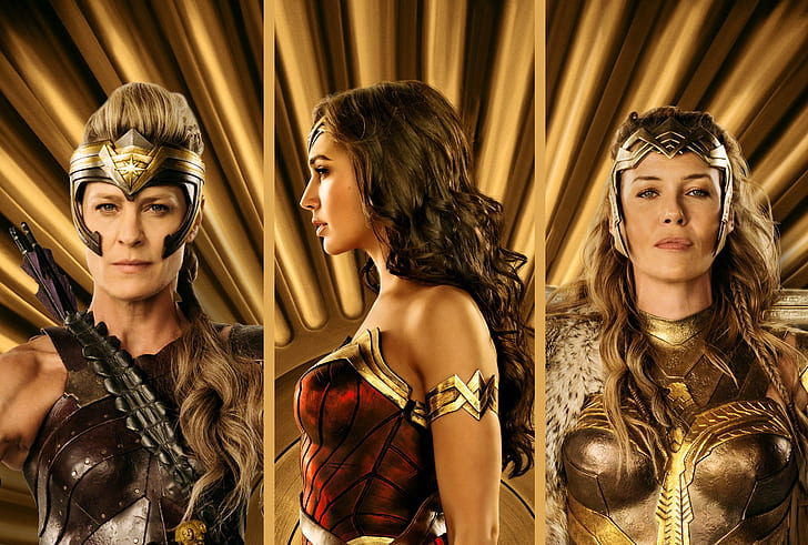 cinema, Wonder Woman, armor, movie, brunette, blonde, queen, HD wallpaper