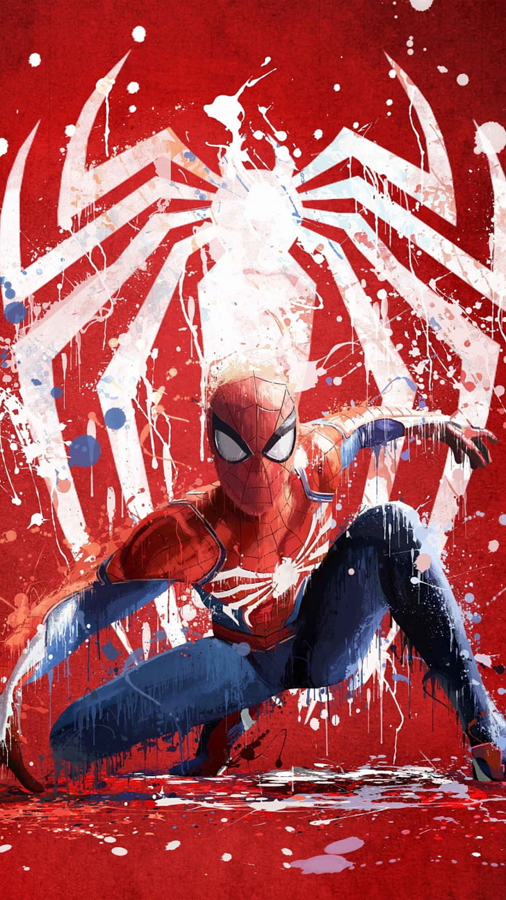 Spider-Man, games art, vertical, artwork, comic art, portrait display HD wallpaper