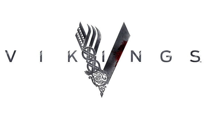 Vikings (TV series), symbols, white background, studio shot