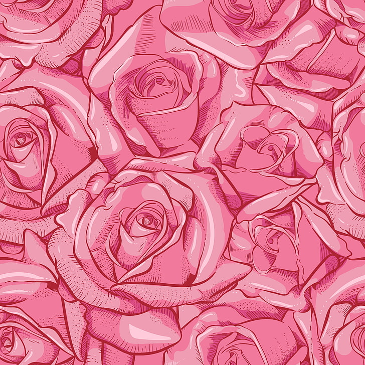 HD wallpaper: roses, Flowers, pattern, seamless, Floral, backgrounds, pink  color | Wallpaper Flare