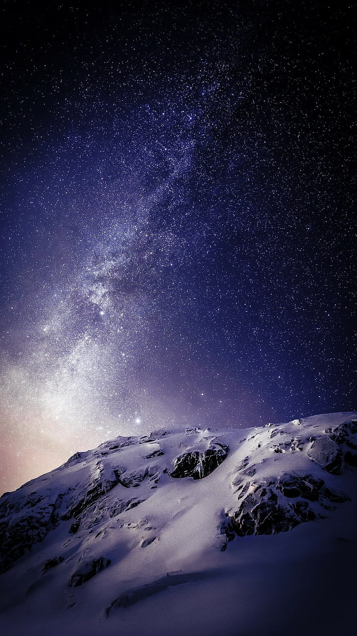 Northern Lights Starry Sky Snow Night IPhone Wallpapers Wallpaper Download   MOONAZ