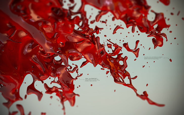 untitled, 3D, liquid, digital art, blood, red, indoors, close-up, HD wallpaper