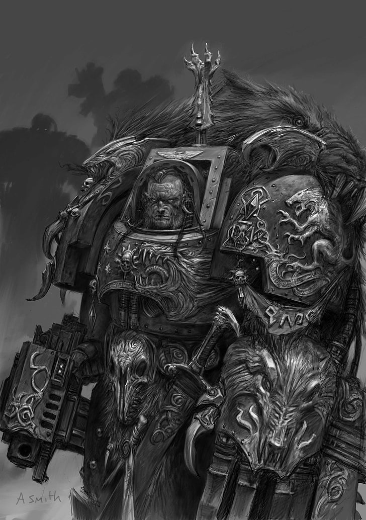 HD wallpaper: warhammer 40k space marine grayscale monochrome concept art  adrian smith space wolf 2000x2840 wal Aircraft Concepts HD Art | Wallpaper  Flare