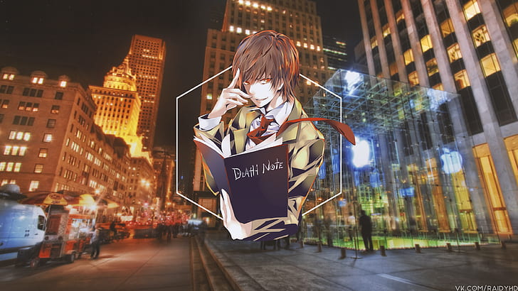 anime, picture-in-picture, Death Note, Yagami Light, HD wallpaper