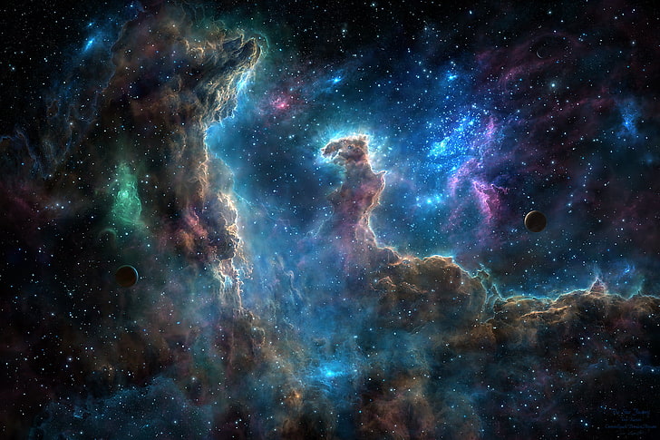 nebula illustration, space, Spitzer Space Telescope, spaceship