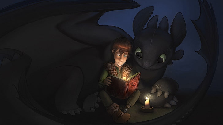 HD wallpaper: How to Train Your Dragon wallpaper, Hiccup, Toothless, book.  | Wallpaper Flare