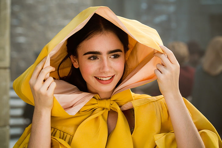 Lily Collins, actress, celebrity, dark hair, movies, cape, hoods