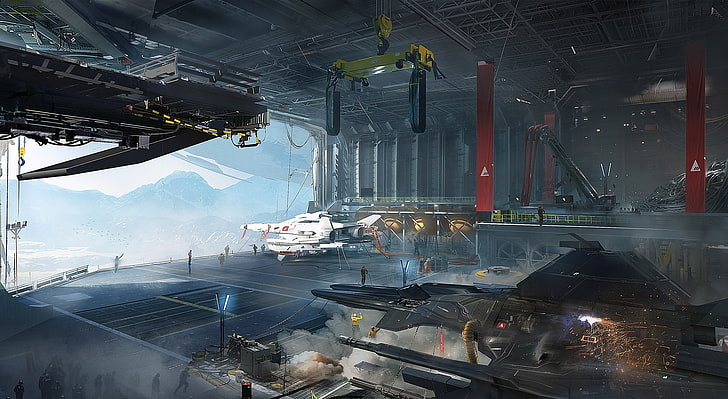 Destiny, Tower Hangar, spaceship repair wallpaper, Games, Artwork, HD wallpaper