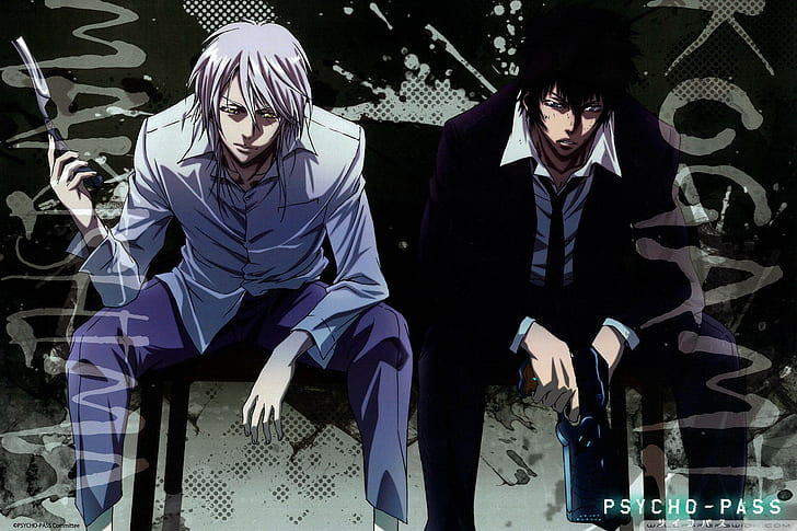 Anime, Psycho-Pass, Shinya Kogami, Shougo Makishima, HD wallpaper