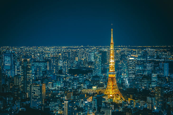 Tokyo, japan, city, japanese, tower, scenery, night, HD wallpaper | Peakpx