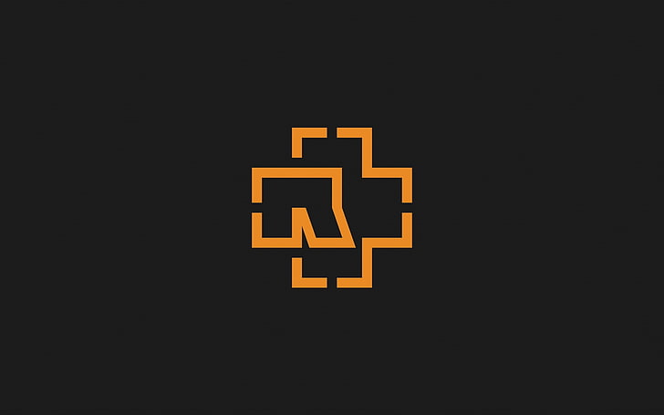 orange cross graphics, rammstein, symbol, background, alphabet, HD wallpaper