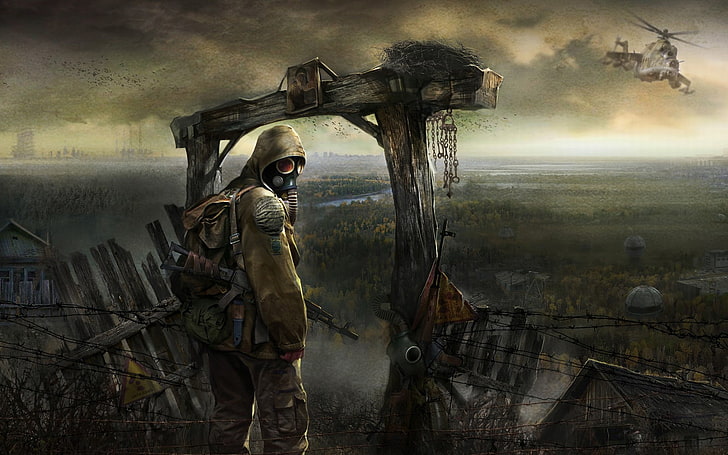video games, gas masks, S.T.A.L.K.E.R.: Call of Pripyat, one person