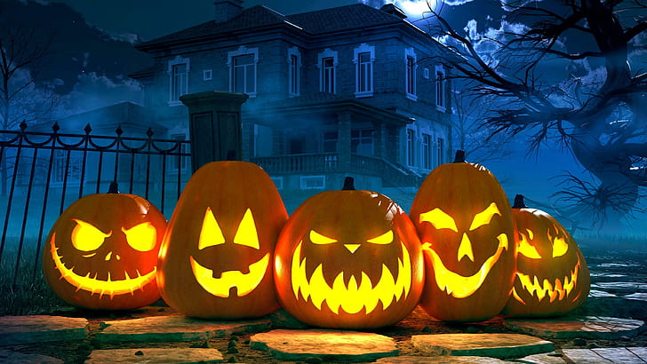 pumpkin, halloween, jack o lantern, jack o lanterns, HD wallpaper