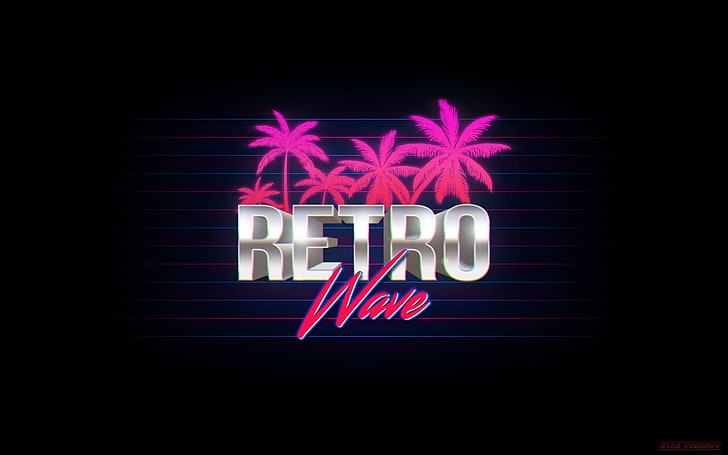 neon, 1980s, typography, synthwave, Photoshop, texture, illustration, HD wallpaper