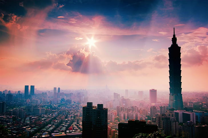 Taiwan Province of China, the city of Taipei skyscraper, Taipei 101, HD wallpaper