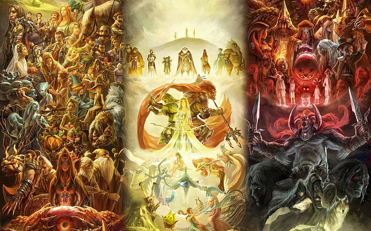The Legend of Zelda, collage, fantasy art, video games, Link