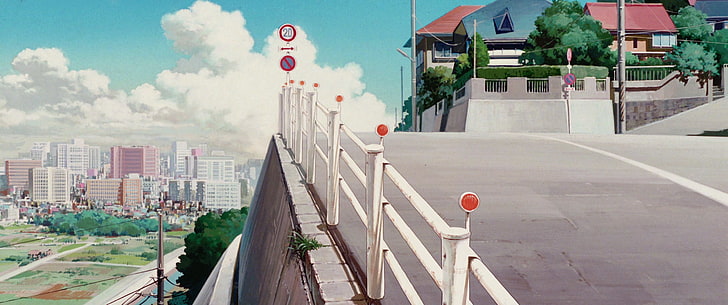 Studio Ghibli, anime, Mimi o Sumaseba, architecture, city, building exterior