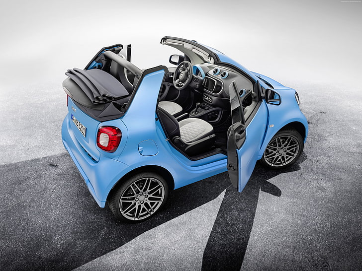 Geneva Auto Show 2016, blue, BRABUS edition, Smart Fortwo cabrio, HD wallpaper