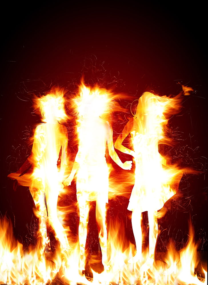 fire, flame, burning, fire - natural phenomenon, heat - temperature, HD wallpaper