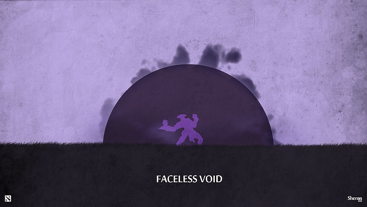 Dota 2 Faceless Void illustration, minimalism, valve, purple, HD wallpaper