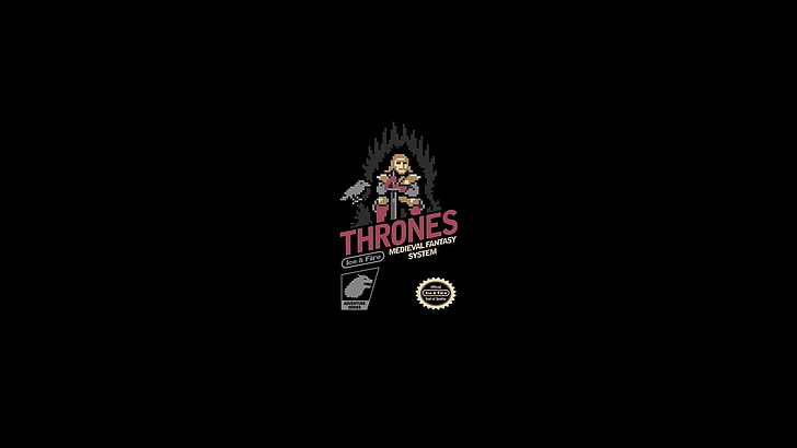 Thrones logo, Game of Thrones, video games, humor, pixel art, HD wallpaper