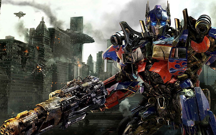 Optimus Prime wallpaper, Transformers, movies, building exterior, HD wallpaper