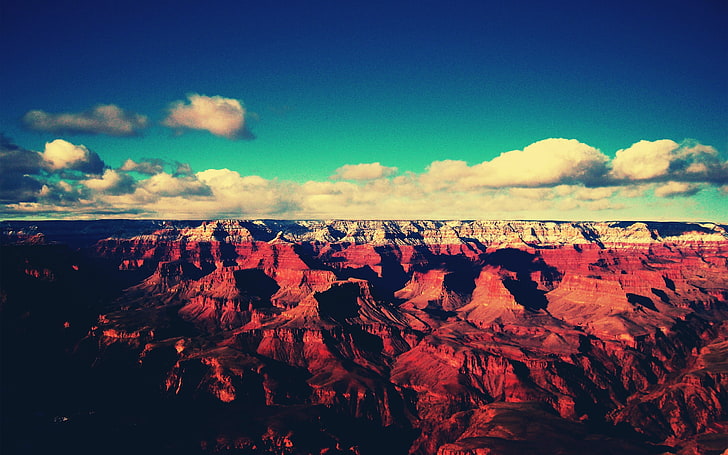 grand canyon under blue sky, nature, landscape, national park, HD wallpaper