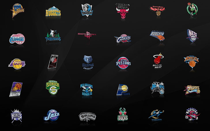NBA team digital wallpaper, Logo, Jazz, Lakers, Rockets, Bulls