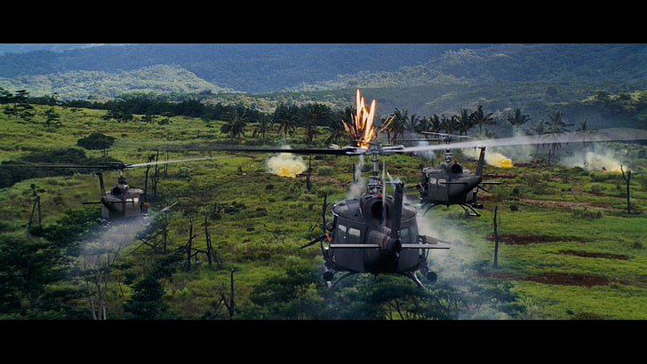 Vietnam War, Bell UH-1, Tropic Thunder, landscape, plant, nature, HD wallpaper