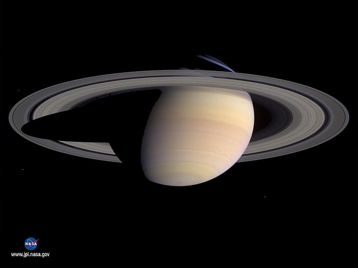 space, Saturn, Cassini-Huygens, NASA, planetary rings, illuminated