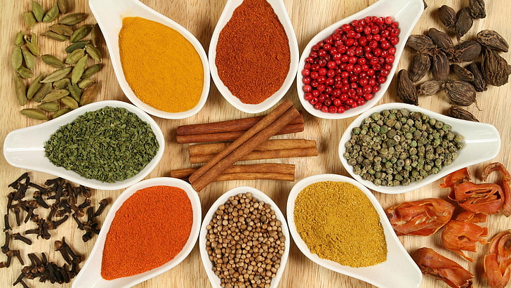 spice, food, pepper, brown, ingredient, condiment, nut, gourmet, HD wallpaper